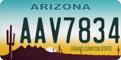 AZ license plate AAV7834
