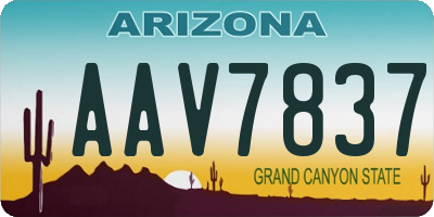 AZ license plate AAV7837
