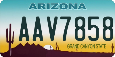 AZ license plate AAV7858