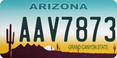 AZ license plate AAV7873