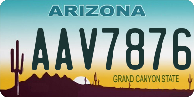 AZ license plate AAV7876