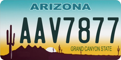 AZ license plate AAV7877
