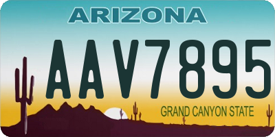 AZ license plate AAV7895