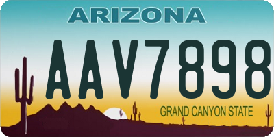 AZ license plate AAV7898