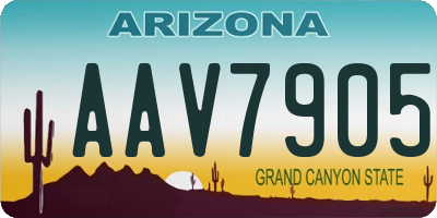 AZ license plate AAV7905