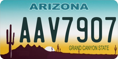 AZ license plate AAV7907