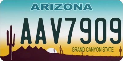AZ license plate AAV7909
