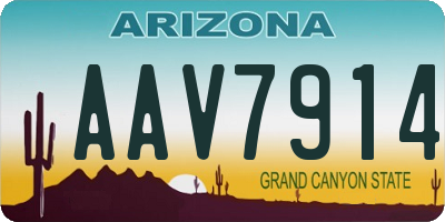 AZ license plate AAV7914