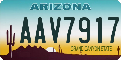 AZ license plate AAV7917