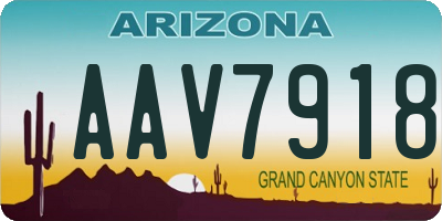 AZ license plate AAV7918