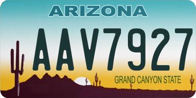 AZ license plate AAV7927