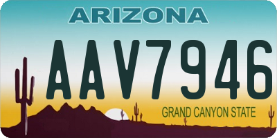 AZ license plate AAV7946