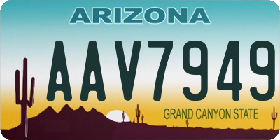AZ license plate AAV7949