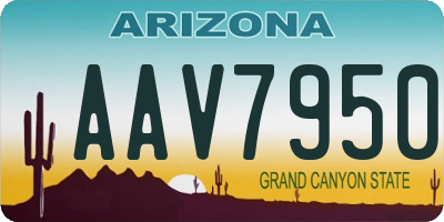 AZ license plate AAV7950