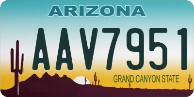 AZ license plate AAV7951
