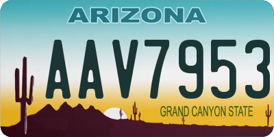 AZ license plate AAV7953