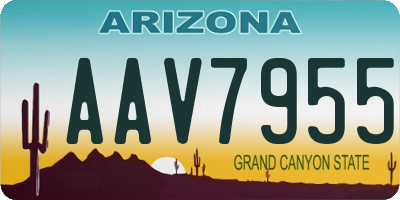 AZ license plate AAV7955