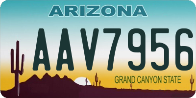 AZ license plate AAV7956