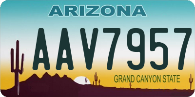 AZ license plate AAV7957