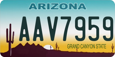 AZ license plate AAV7959