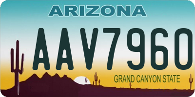 AZ license plate AAV7960