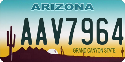 AZ license plate AAV7964