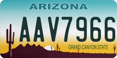 AZ license plate AAV7966