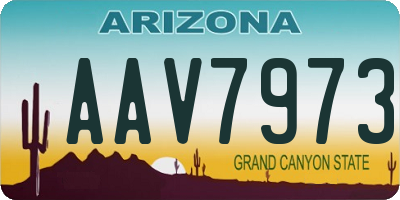 AZ license plate AAV7973