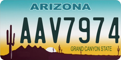 AZ license plate AAV7974
