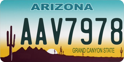 AZ license plate AAV7978