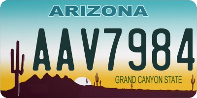AZ license plate AAV7984