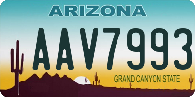 AZ license plate AAV7993