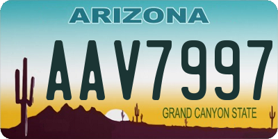 AZ license plate AAV7997
