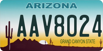 AZ license plate AAV8024