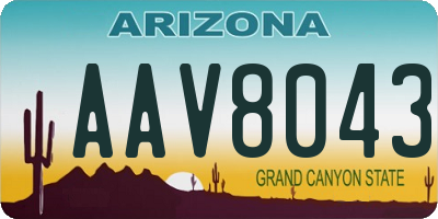 AZ license plate AAV8043