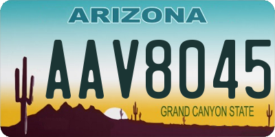 AZ license plate AAV8045