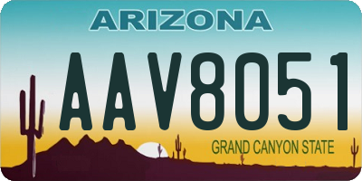 AZ license plate AAV8051
