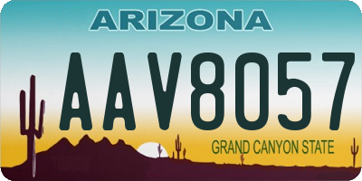 AZ license plate AAV8057
