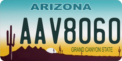 AZ license plate AAV8060