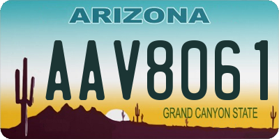 AZ license plate AAV8061