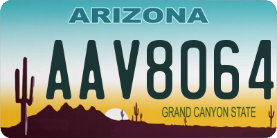 AZ license plate AAV8064