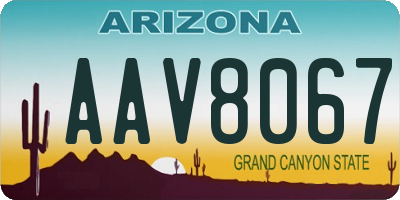 AZ license plate AAV8067