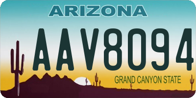 AZ license plate AAV8094