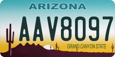 AZ license plate AAV8097