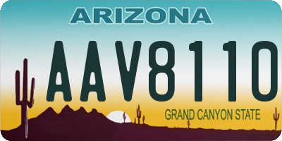 AZ license plate AAV8110
