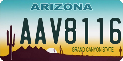 AZ license plate AAV8116