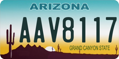 AZ license plate AAV8117