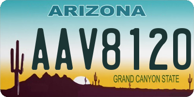AZ license plate AAV8120