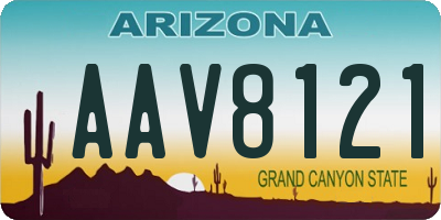 AZ license plate AAV8121