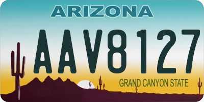 AZ license plate AAV8127